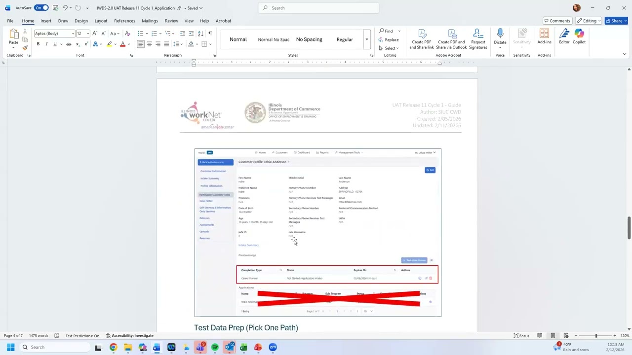 Session 83: IWDS 2.0 Local Discovery - Feb 12, 2026 - UAT for Customer Application
