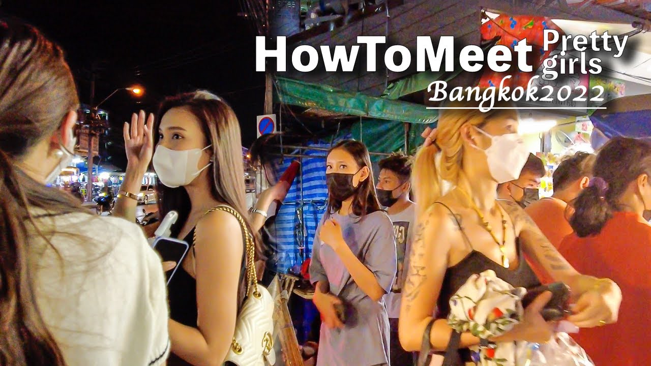 Ночная улица Бангкока Здесь много красивых девушек - Huai Khwang 2022 Thailand 4K Travel Vlog