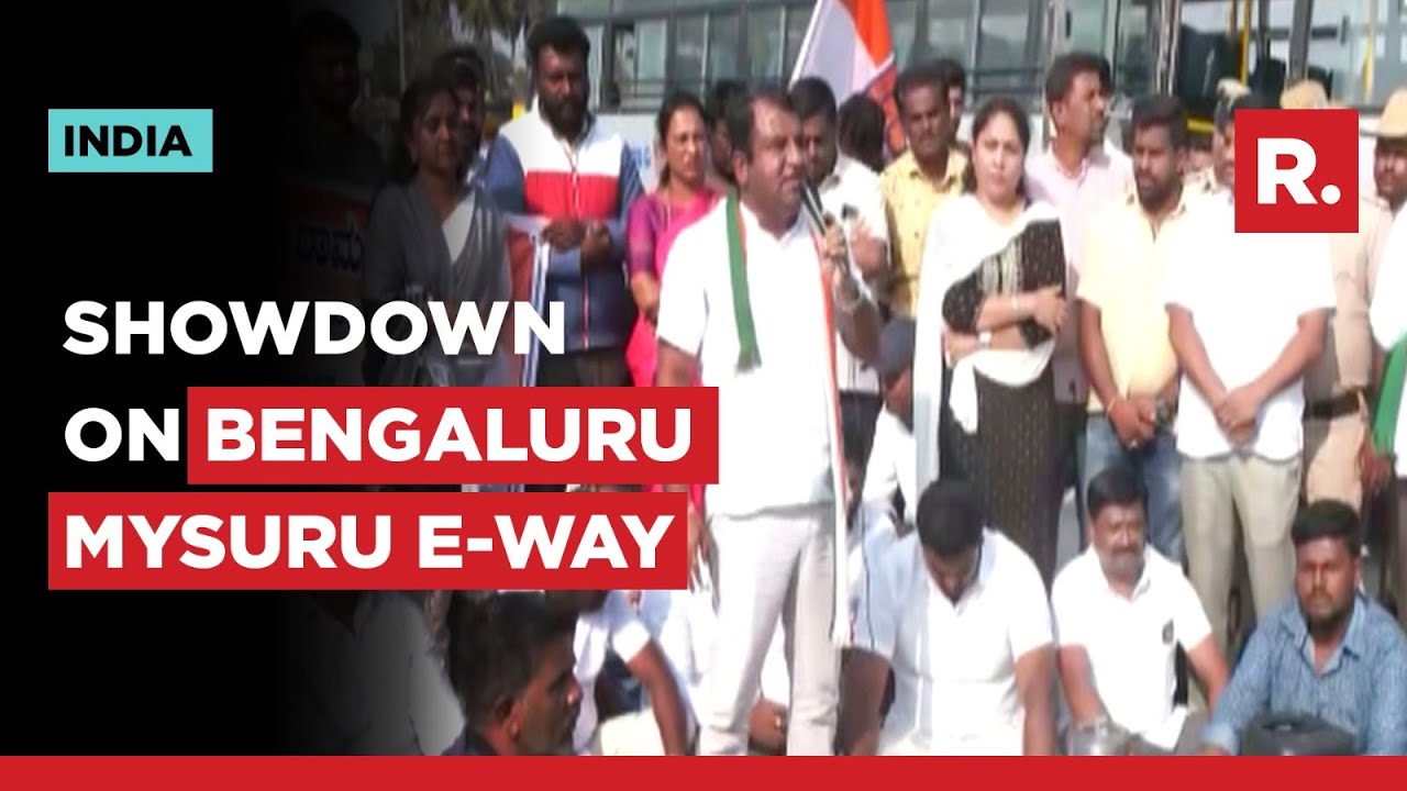 Mega showdown on Bengaluru-Mysuru Expressway; JDS workers protest on National Highway