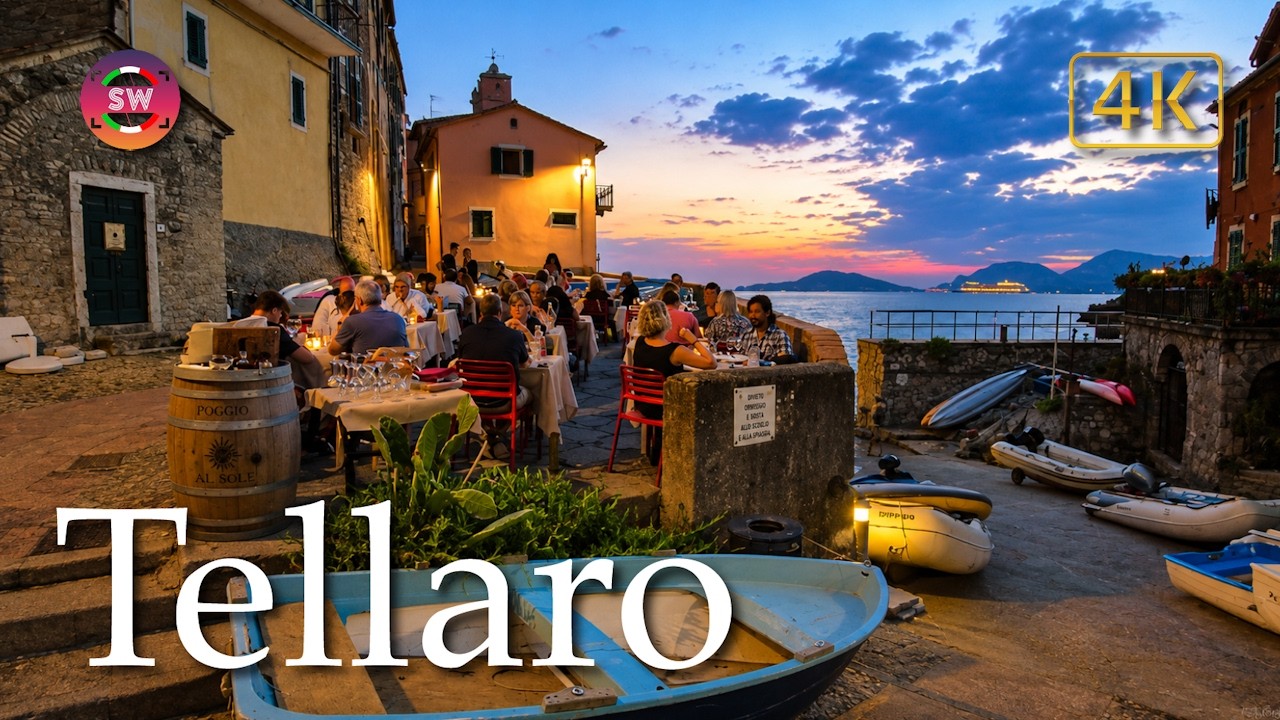 Tellaro (Liguria), Italy【Walking Tour】History in Subtitles - 4K