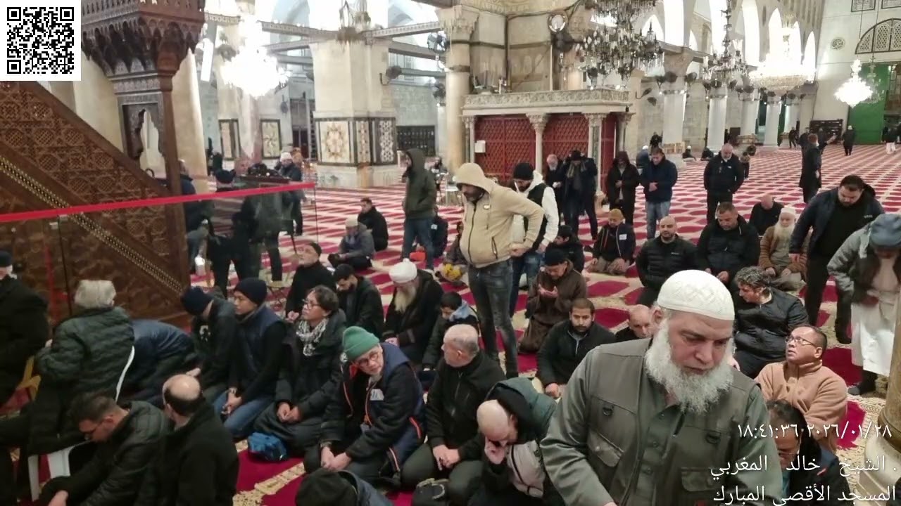 07 - أذان وصلاة العشاء من المسجد الأقصى المبارك - الأربعاء 9 شعبان (8) 1447 - 28 كانون2 (1) 2026م