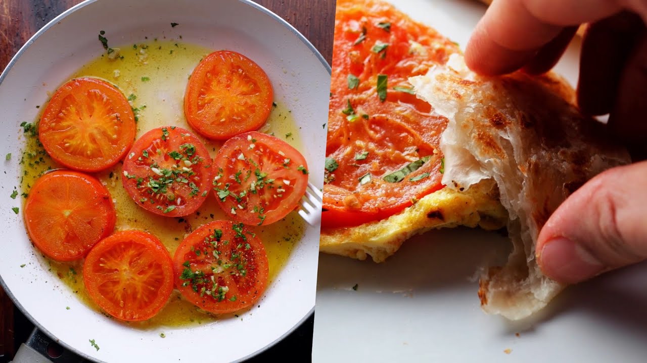 Easy Tomato Egg Omelette Recipe