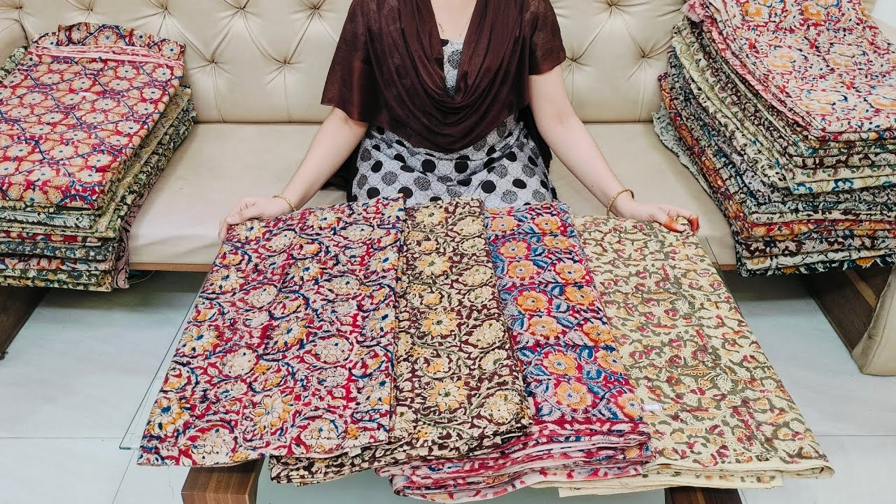 🌹8341904104🌹Pure cotton kalamkari block printed running fabrics in chirala wholesale 💐💐🙏