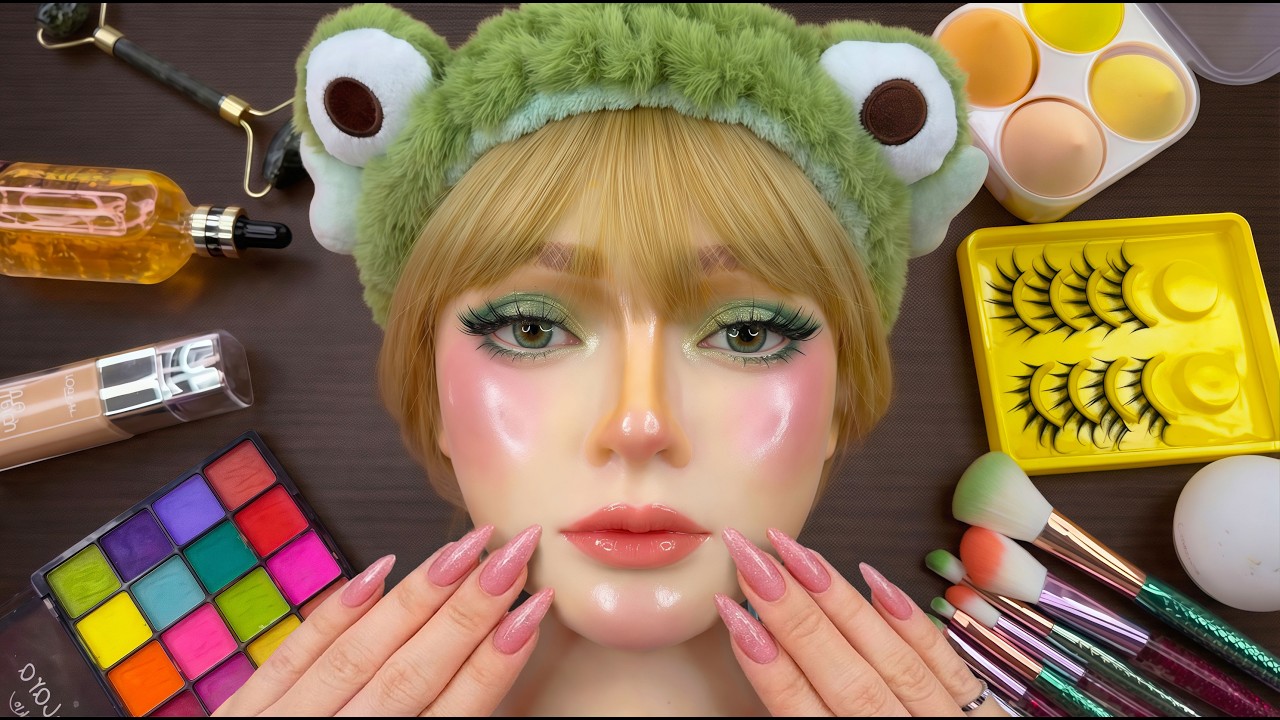 ASMR Makeup on Mannequin🎭 (No Talking)