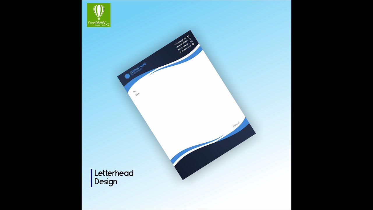 How to Design Letterhead Template in CorelDRAW X7 In hindi