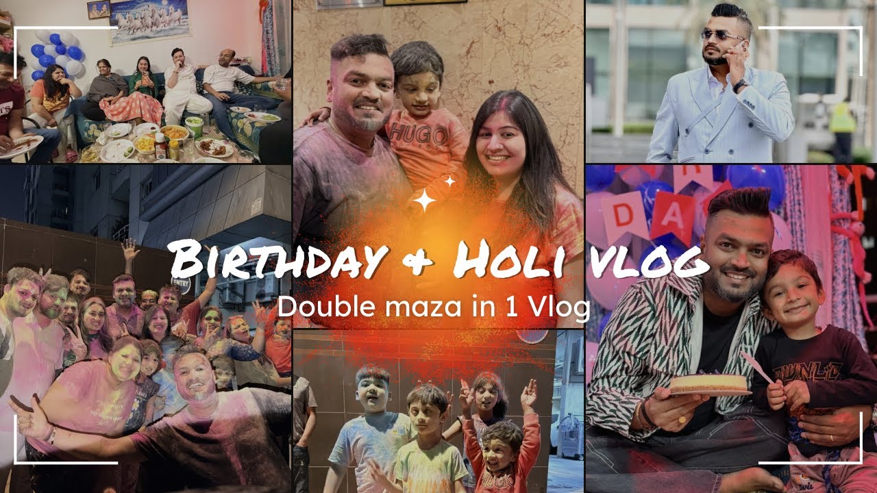 Holi Celebration in Dubai + Birthday Party in Dubai 🎂🌈 | Family Fun | Hamy Vlogs | Dubai Vlog