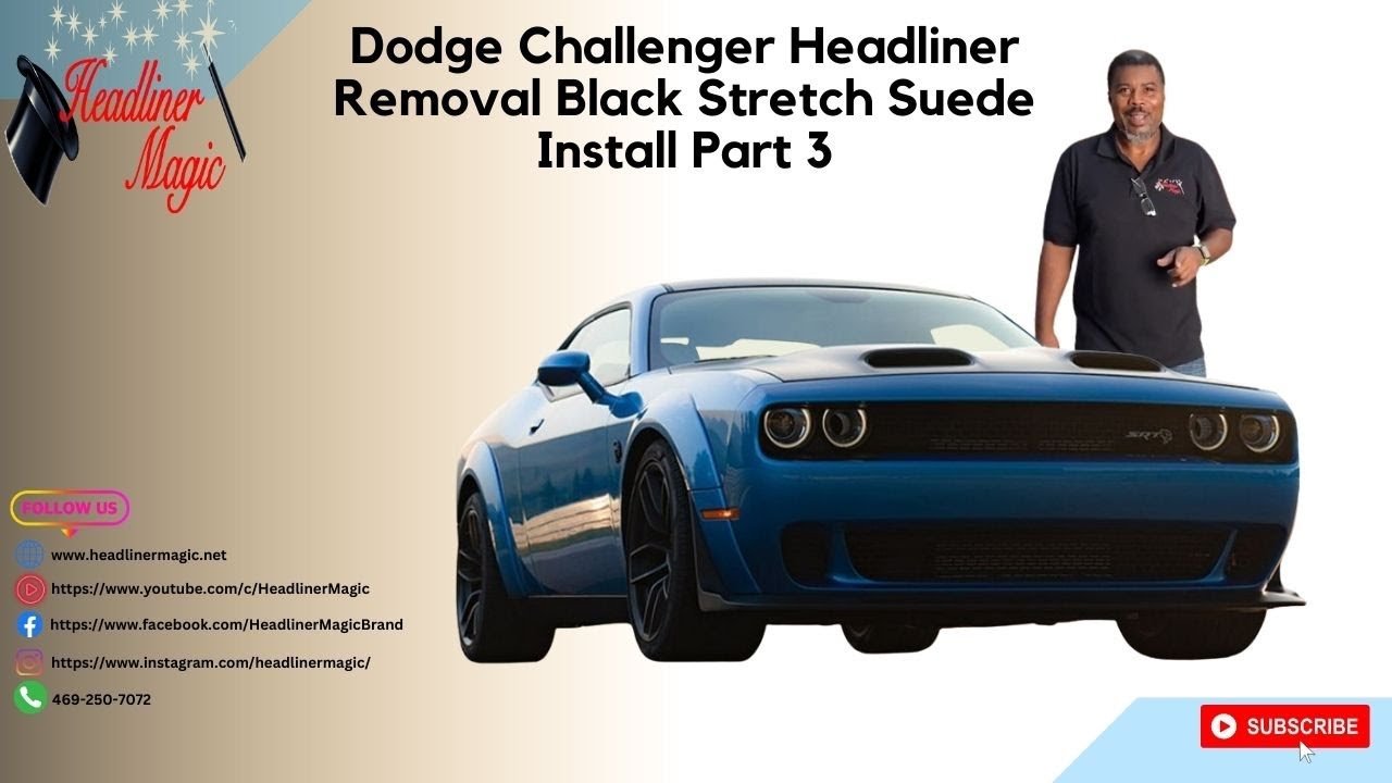 Dodge Challenger Headliner Removal Black Stretch Suede Install Part 3