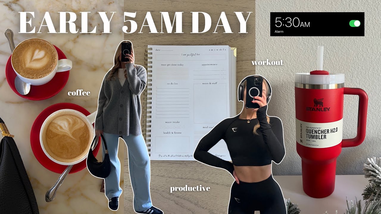 EARLY 5:30AM DAY! upper body workout, coffee date, grocery haul & cooking dinner