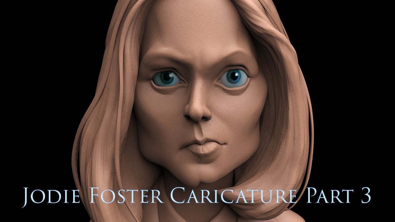 Jodie Foster Caricature Part 3 - Experimenting with Hair