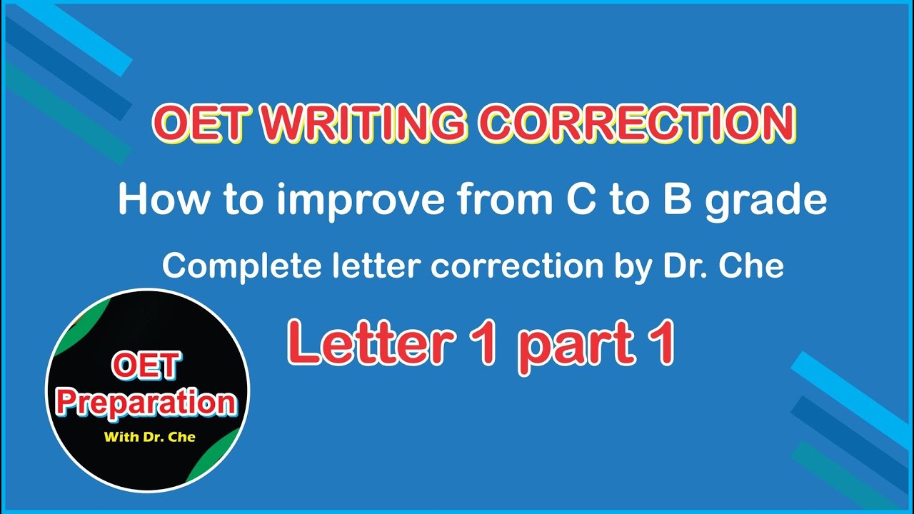 OET writing | How to get B grade in OET writing | OET letter correction | OET preparation  DrChe OET