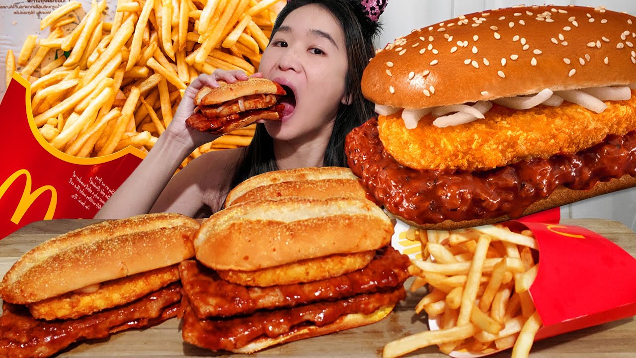 McRib Is Back With Hash Browns?! McDonald's BBQ Pork Sandwich & Fries - Mukbang ASMR Eating & Review