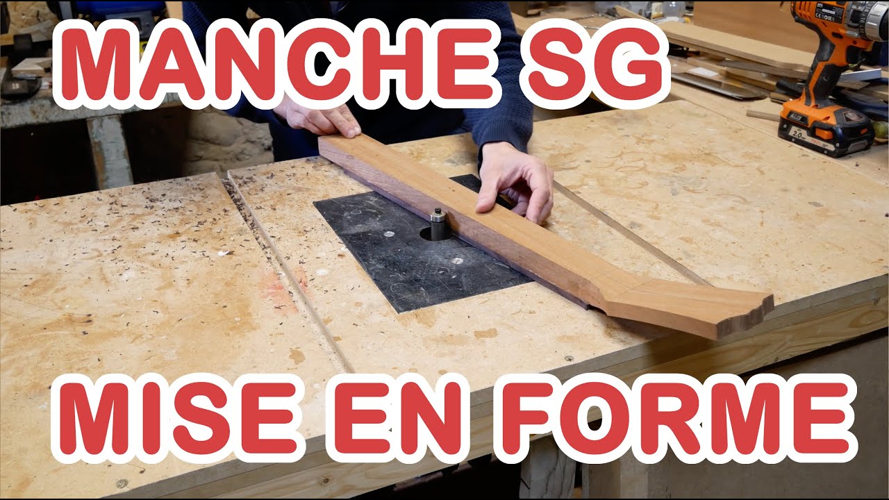SG Junior dégrossir le manche et collage de la touche