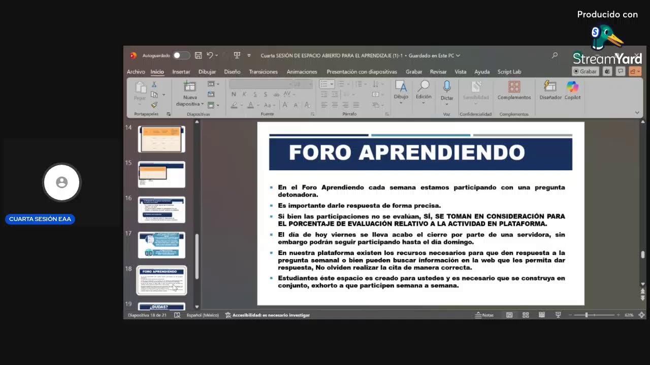 CUARTA SESION DE EAA