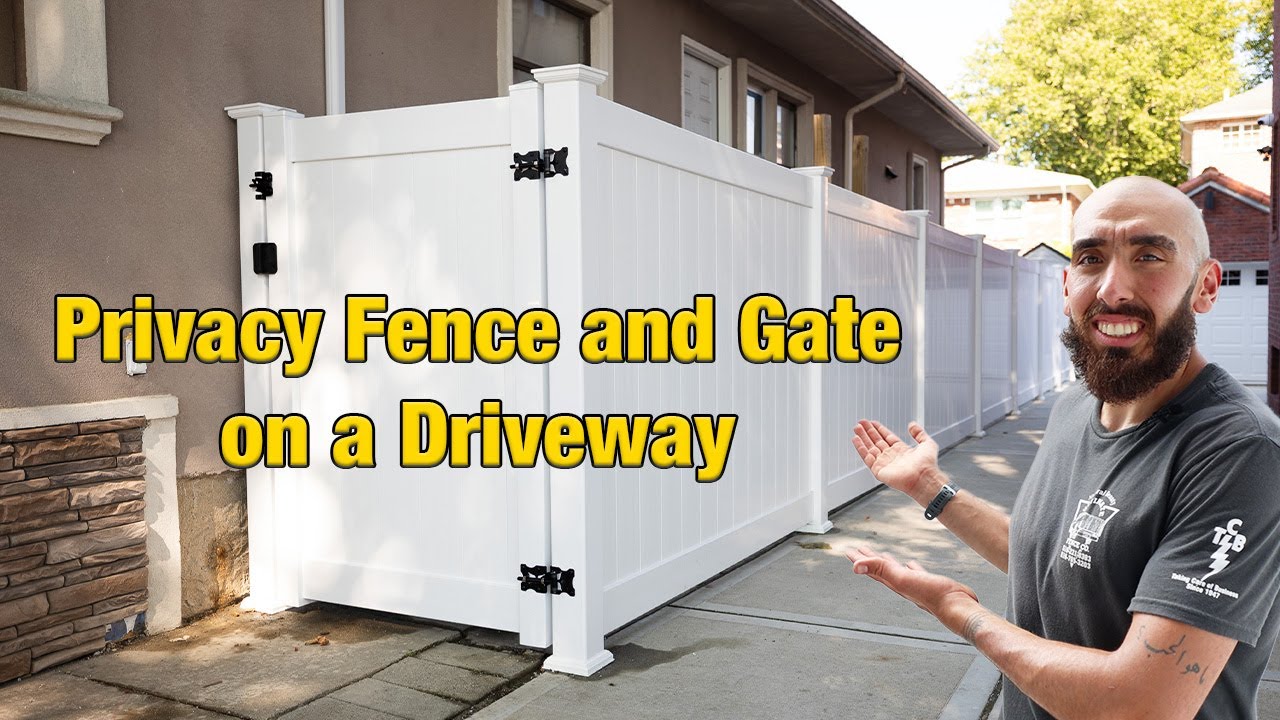 Installing a Vinyl Privacy Fence on a Driveway