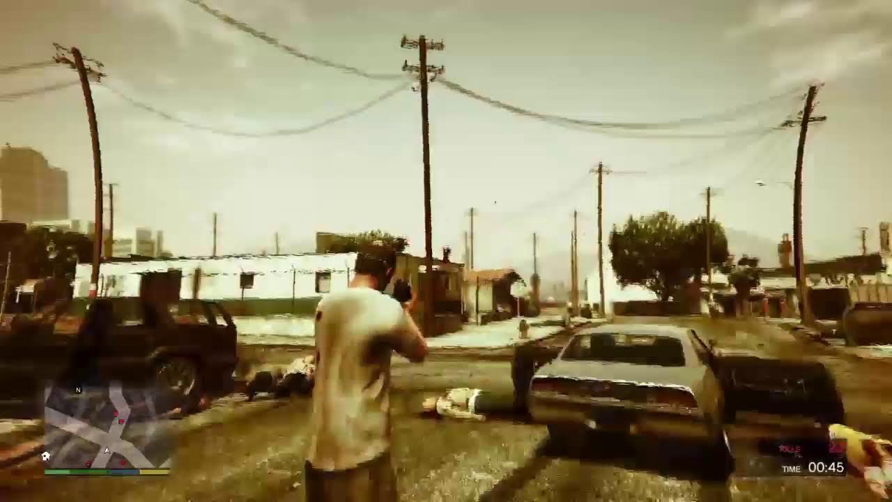 تحدي قتل 30 شخص من العصابه gta v