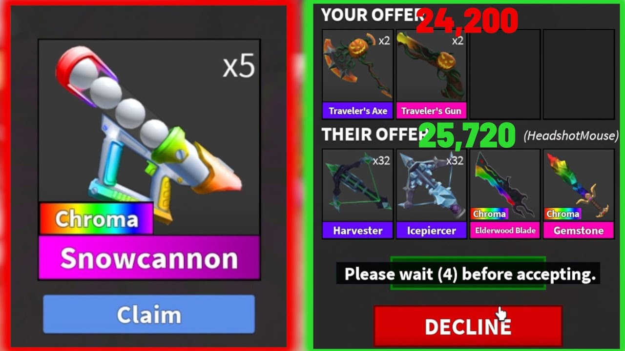 Roblox MM2 (Murder Mystery 2) insane trading montage in the winter update!