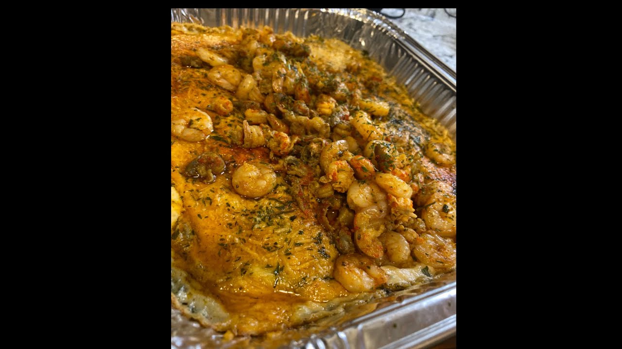 Crawfish and shrimp spinach dip.