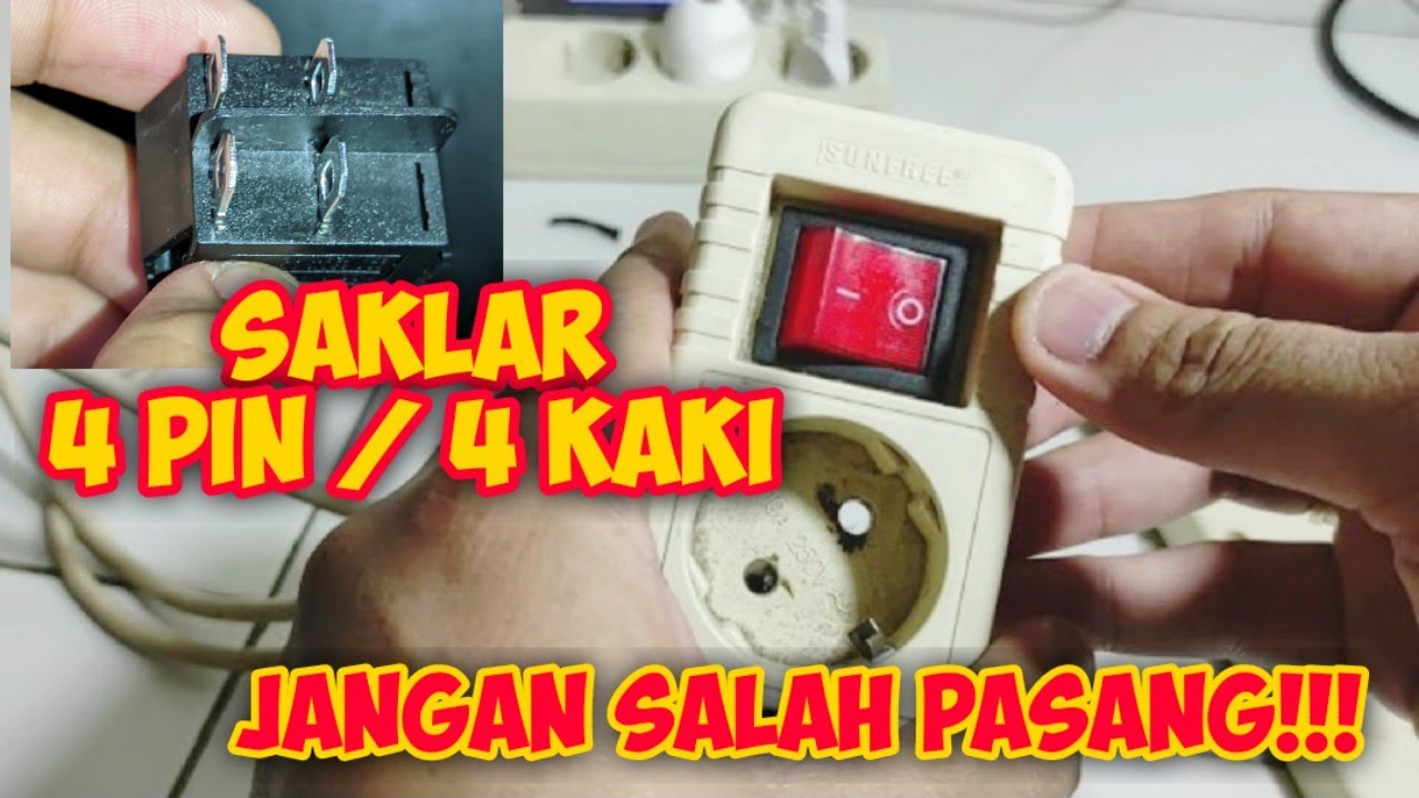 Cara pasang saklar 4 kaki pada stop kontak atau kabel roll