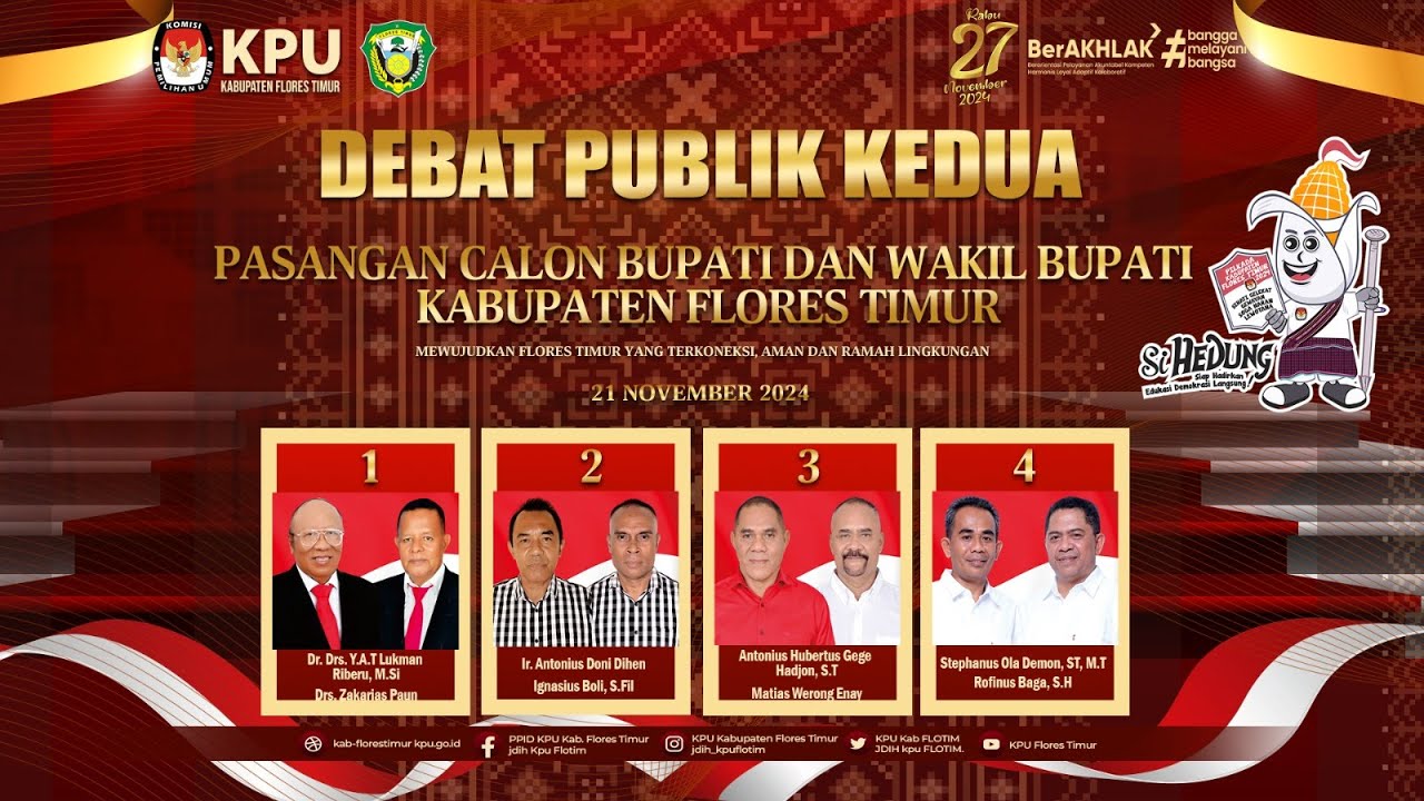 DEBAT PUBLIK KEDUA CALON BUPATI DAN WAKIL BUPATI KABUPATEN FLORES TIMUR TAHUN 2024