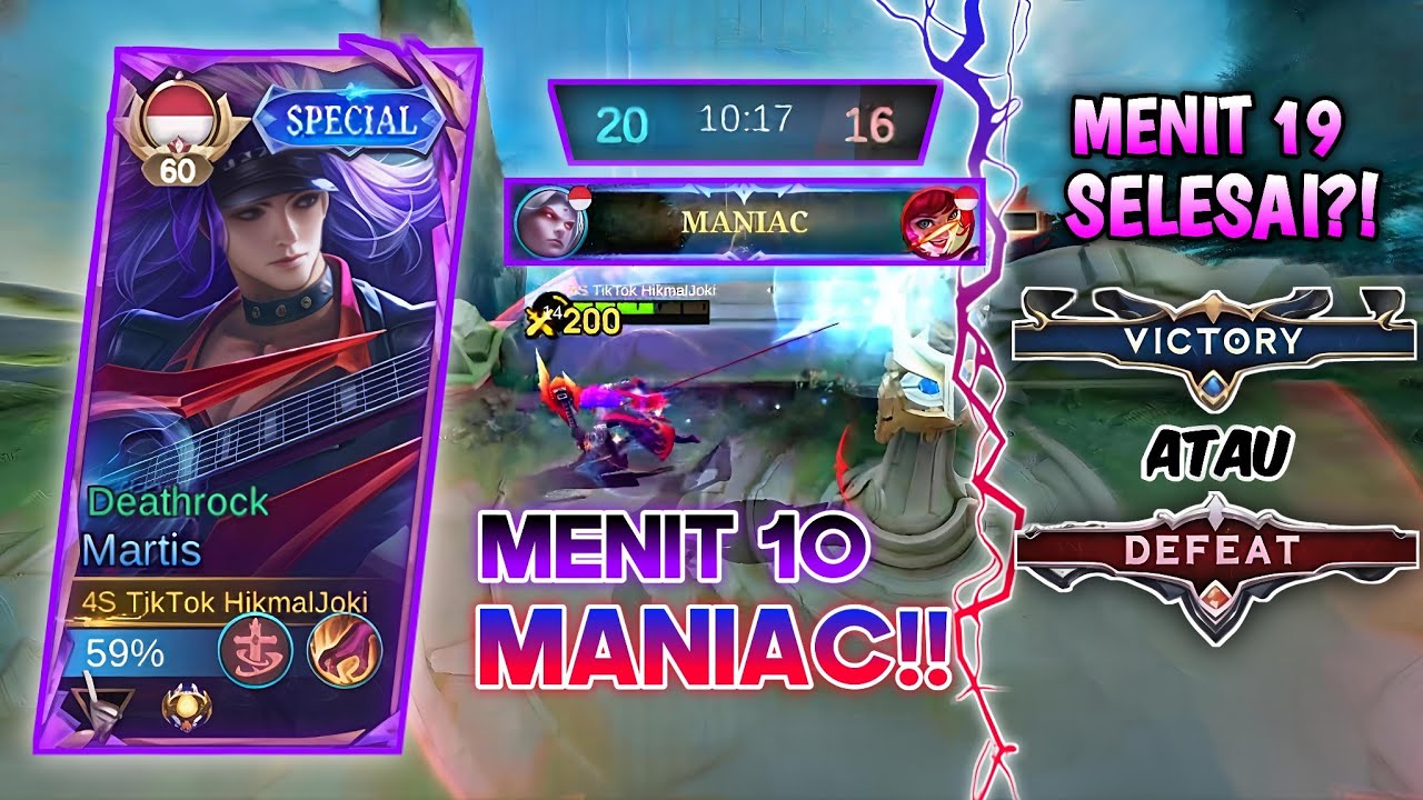 Menit 10 Martis Maniac… Tapi Game Baru Selesai Dimenit 19?! - Mobile Legends