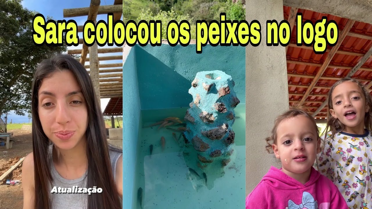 Sara kellen colocou peixes no lago