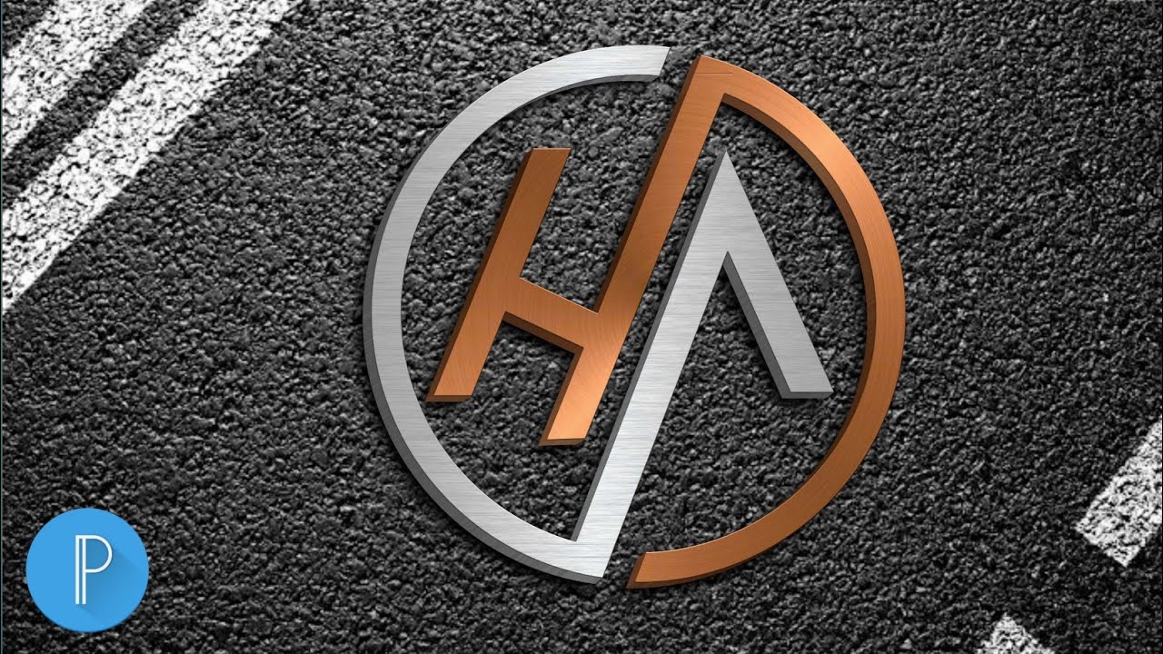HA'' logo design on android mobile, Pixellab tutorial [[ASRAFUL ART]]