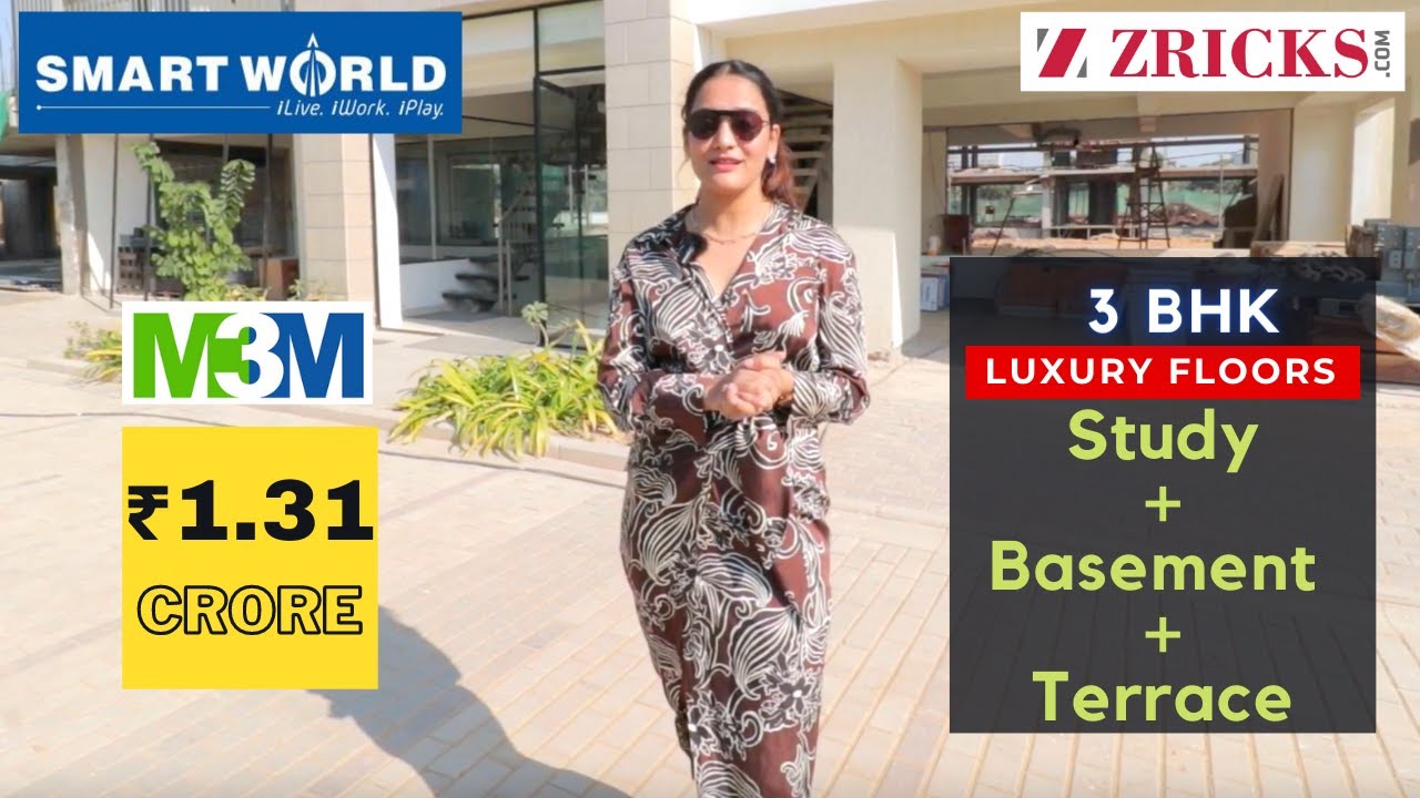 ₹1.31 cr 🎯 3 BHK + Study + Basement + Terrace 💊 Smart World Gems 🏗️ M3M Antalya Hills, Gurgaon