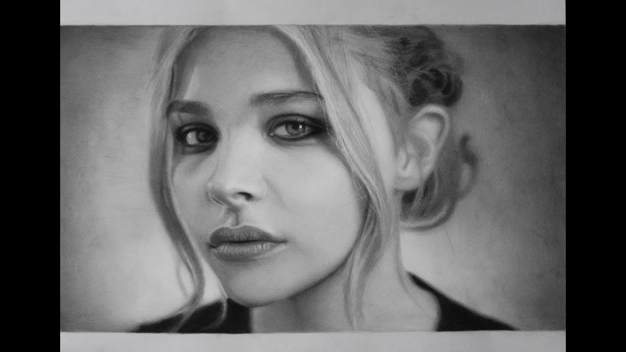 Chloe Moretz Full HD рисунок Drawing timelapse