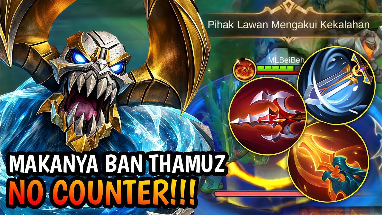 MESIN CUKUR RUMPUT DILAWAN😂 INI DIA THAMUZ BUILD MINJAM ITEMNYA SUN CRITICAL| MLBB