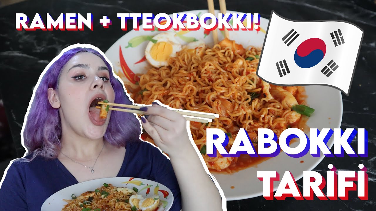 🔥  KORE RAMENİ + TTEOKBOKKI = 😍  ACILI PEYNİRLİ PİRİNÇ KEKLİ KORE RAMENİ - PEYNİRLİ RABOKKI TARİFİ