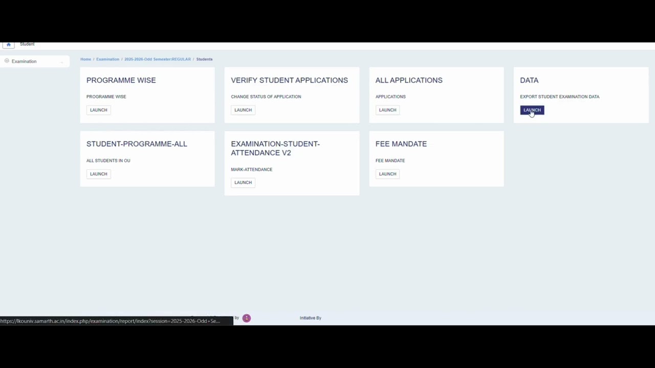 Examination Attendance Sheet Download process on Samarth Portal