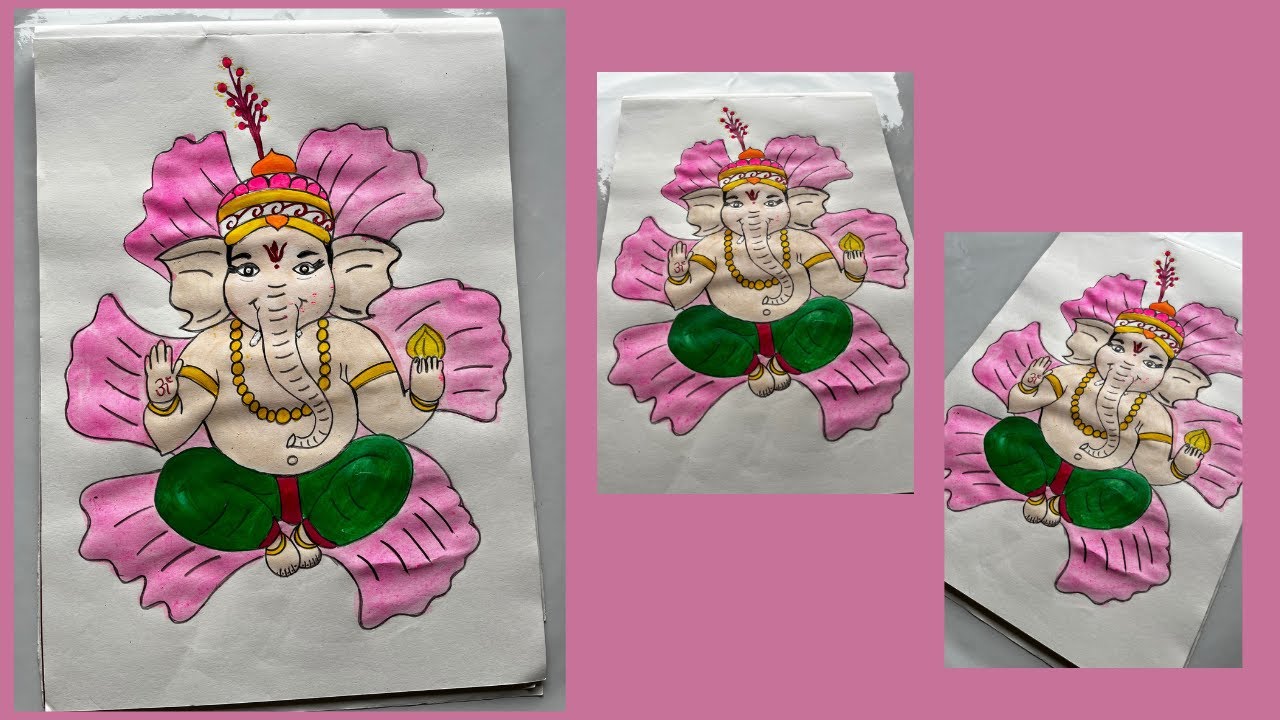 💖Colorful Ganpati Drawing | ✨ Easy Lord Ganesha Art Tutorial for Beginners