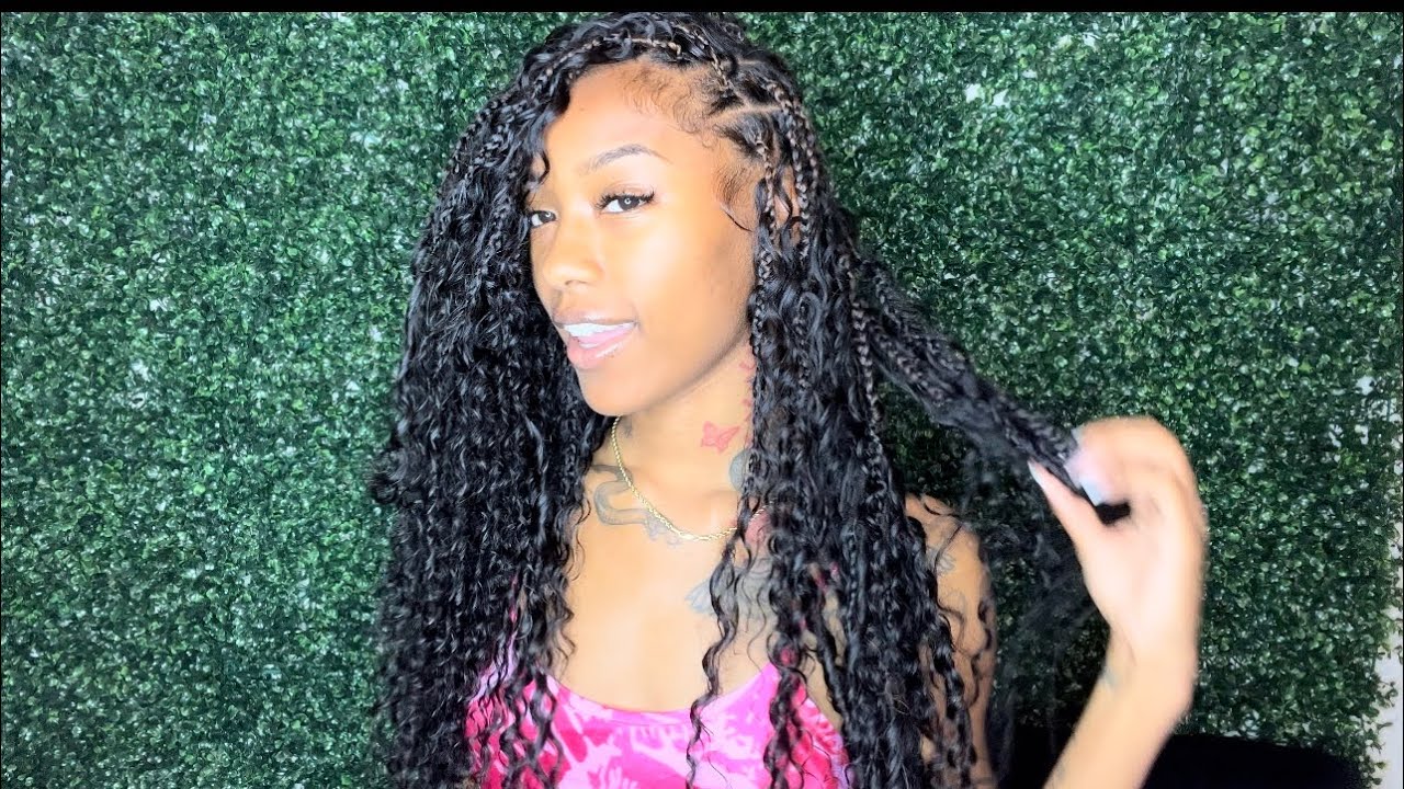 100% Human hair boho braids using Ywigs deep wave bulk hair