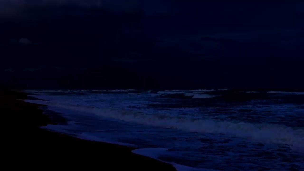 (No Ads) Deep Relaxation Music • Relieve Stress with Dark Night Ocean Waves