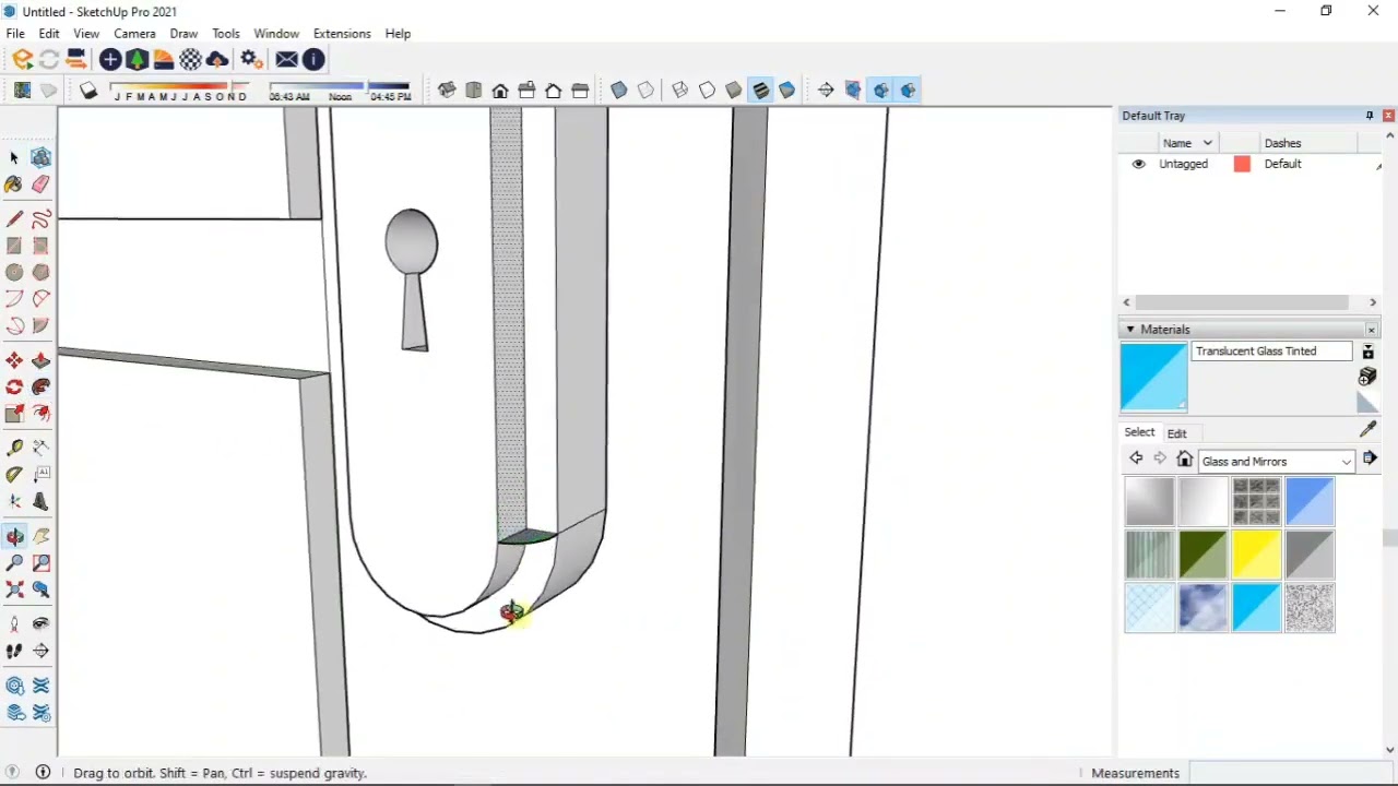 tutorial Sketchup cara membuat gagang pintu tanpa plugins