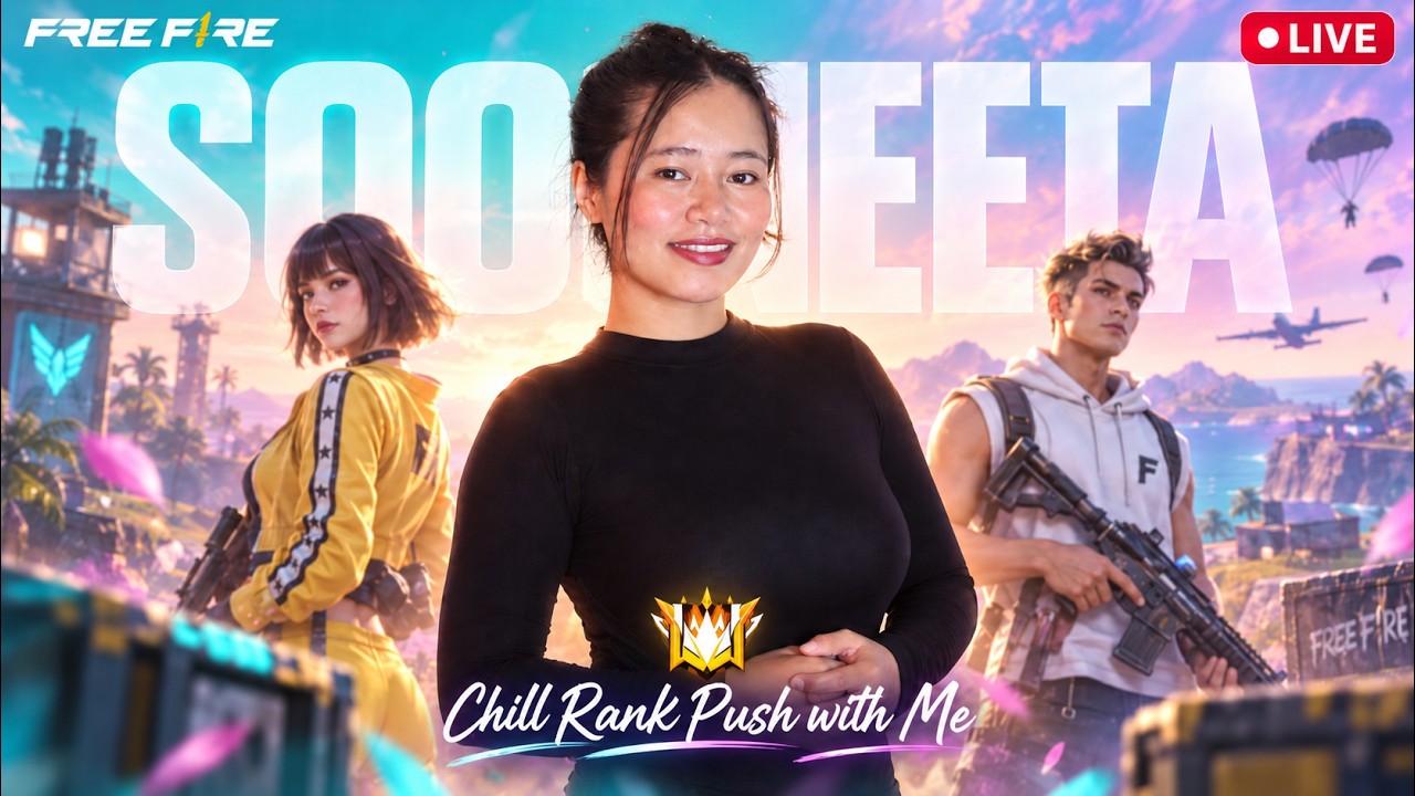 🔴 Free Fire LIVE with Sooneeta | Rank Push & Intense Gameplay ❤️ #freefire #live #sooneeta