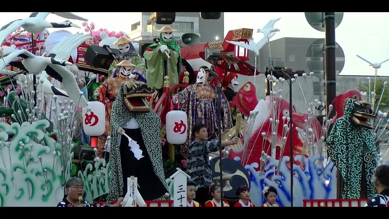 【4K】#久慈秋まつり お通り/ め組山車組『狐の嫁入り』｜#岩手県久慈市