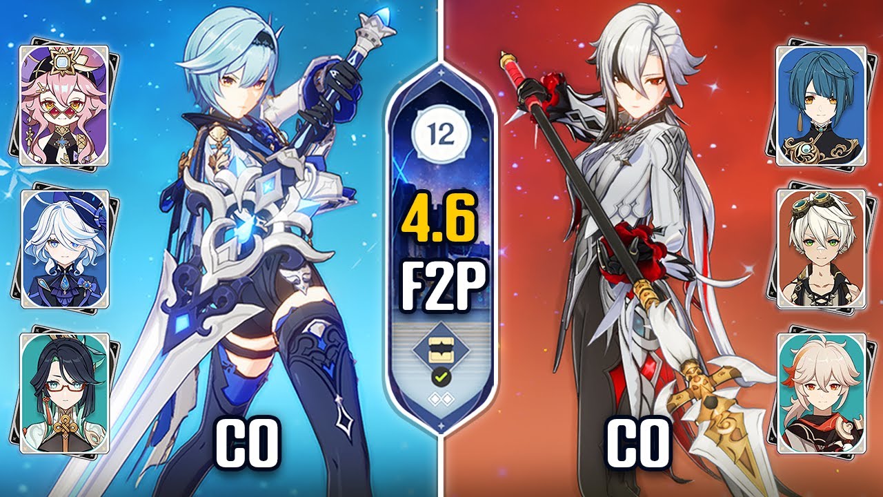 F2P C0 Eula Plunge DPS & C0 Arlecchino Vape Team | Spiral Abyss 4.6 Floor 12 | Genshin Impact