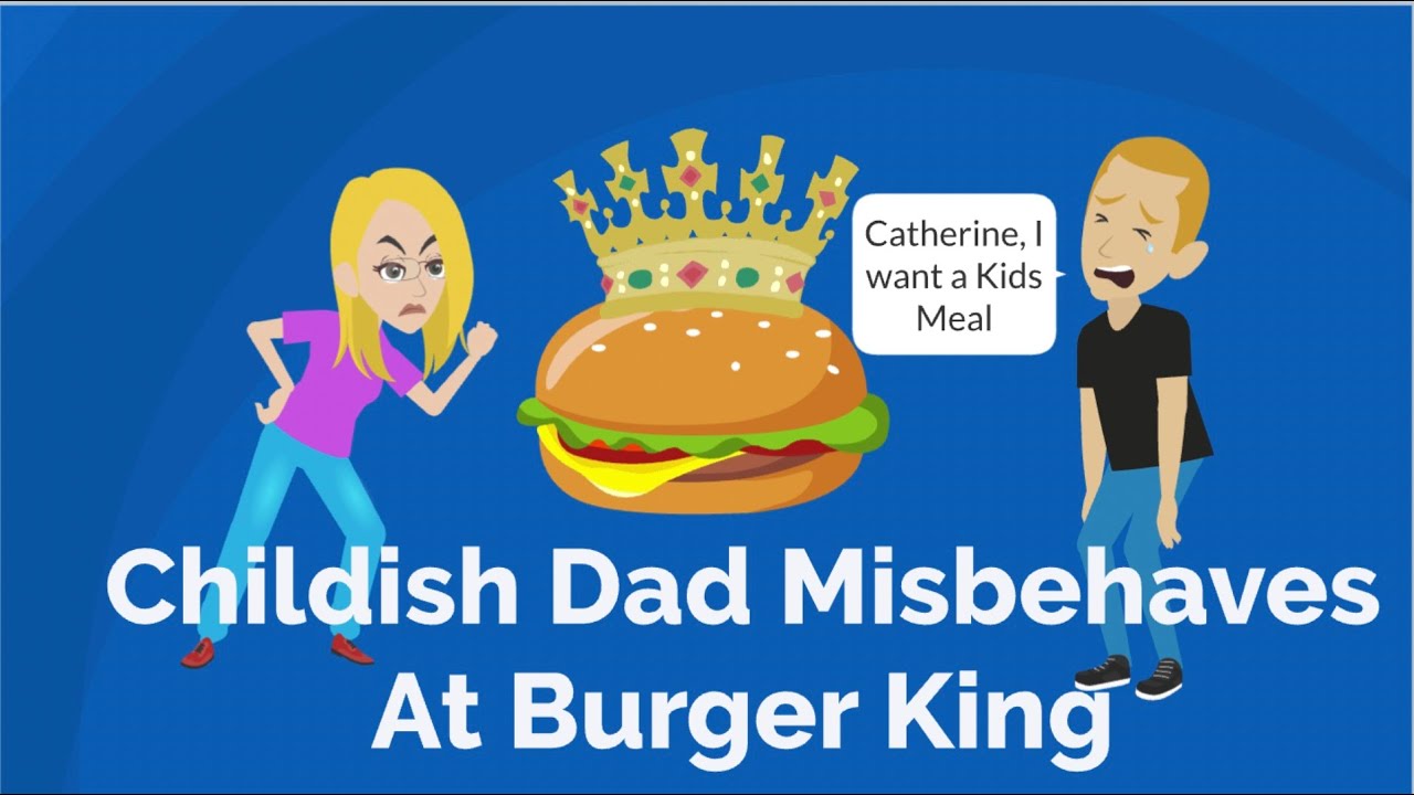 Папа-ребёнок ведёт себя неподобающе в Burger King