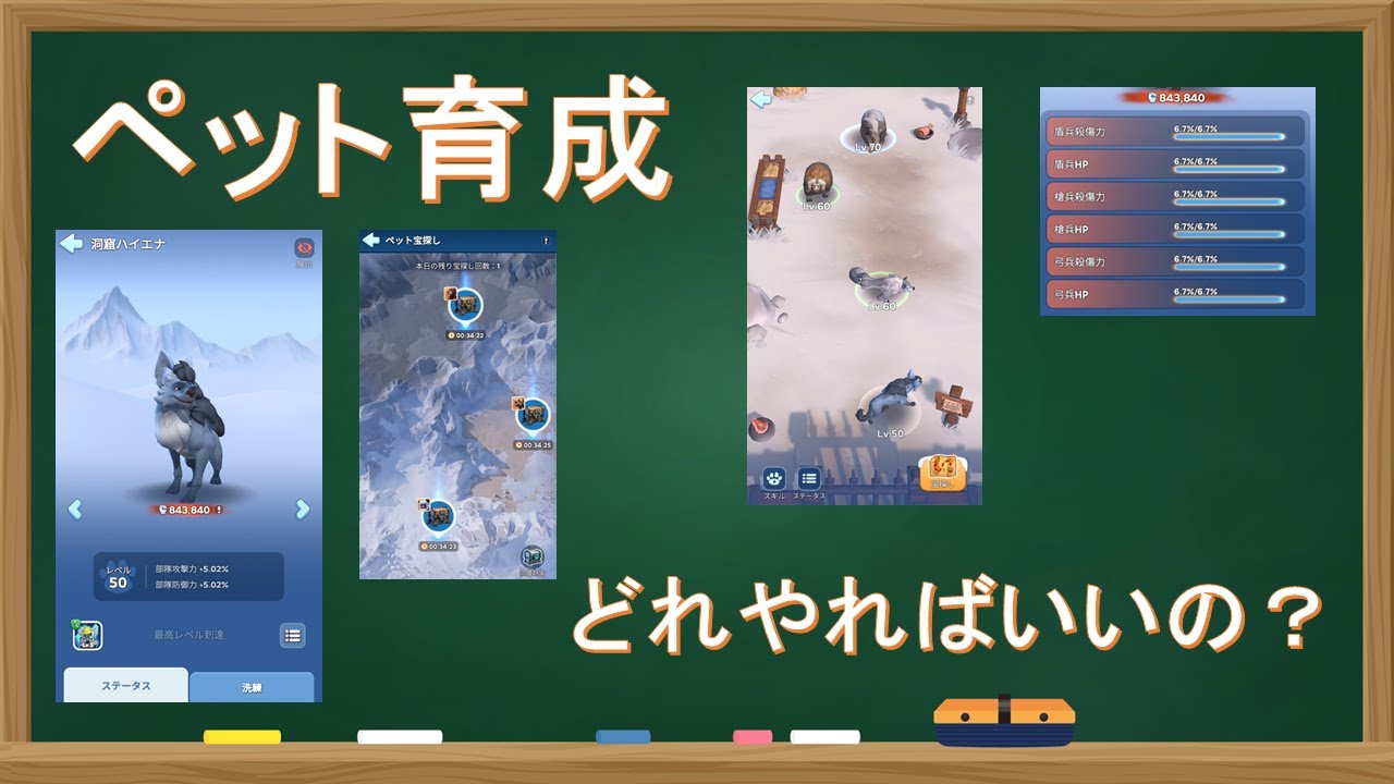 ホワサバ　ペットの育成仕様　と　育成順
