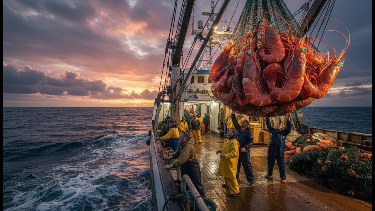 inside look how deep sea shrimp are harvested offshore using technology