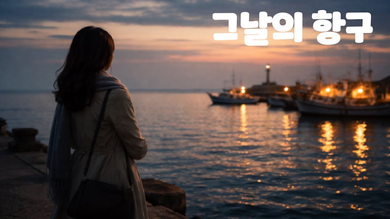 그날의 항구 창작 곡은  가슴을 적시는 그리움, 후회, 기다림, 그리고 귀향의 노래입니다. 하루의 끝, 조용히 듣기 좋은 인생 트로트 플레이 리스트입니다