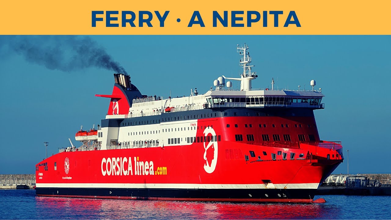 Departure of ferry A NEPITA, Bastia (Corsica Linea)