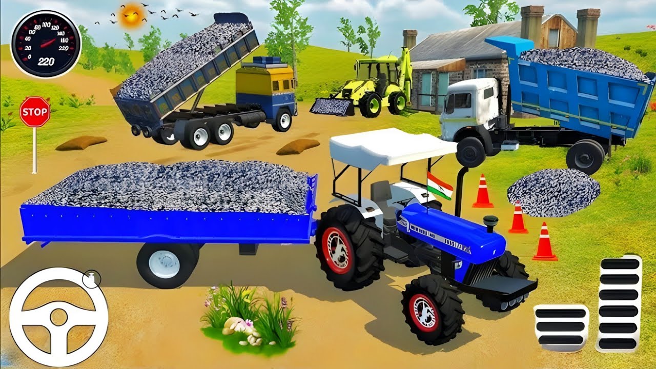 🔴Drive JCB and Uploading🪨⚡ Stone From Dumper Truck in Game🔥#truck #jcb#tractor #dumper#games 0139