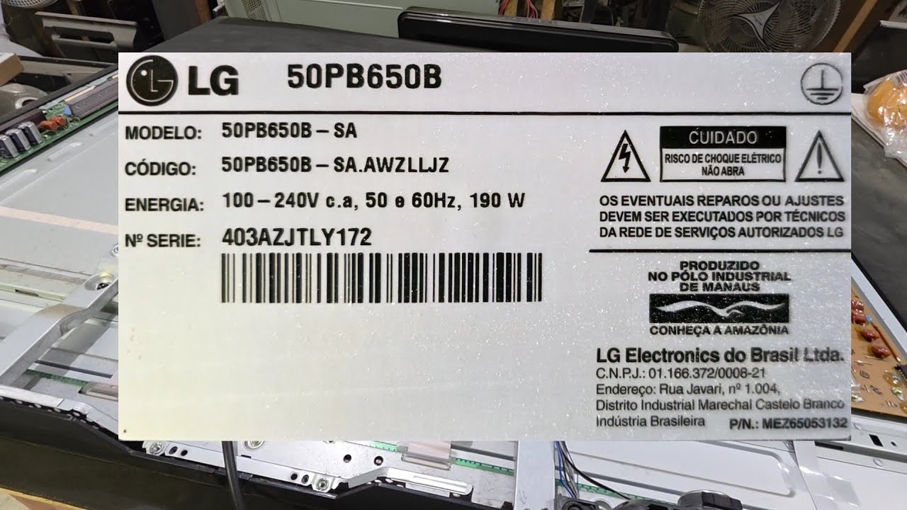 Tv LG plasma 50PB650B defeitos