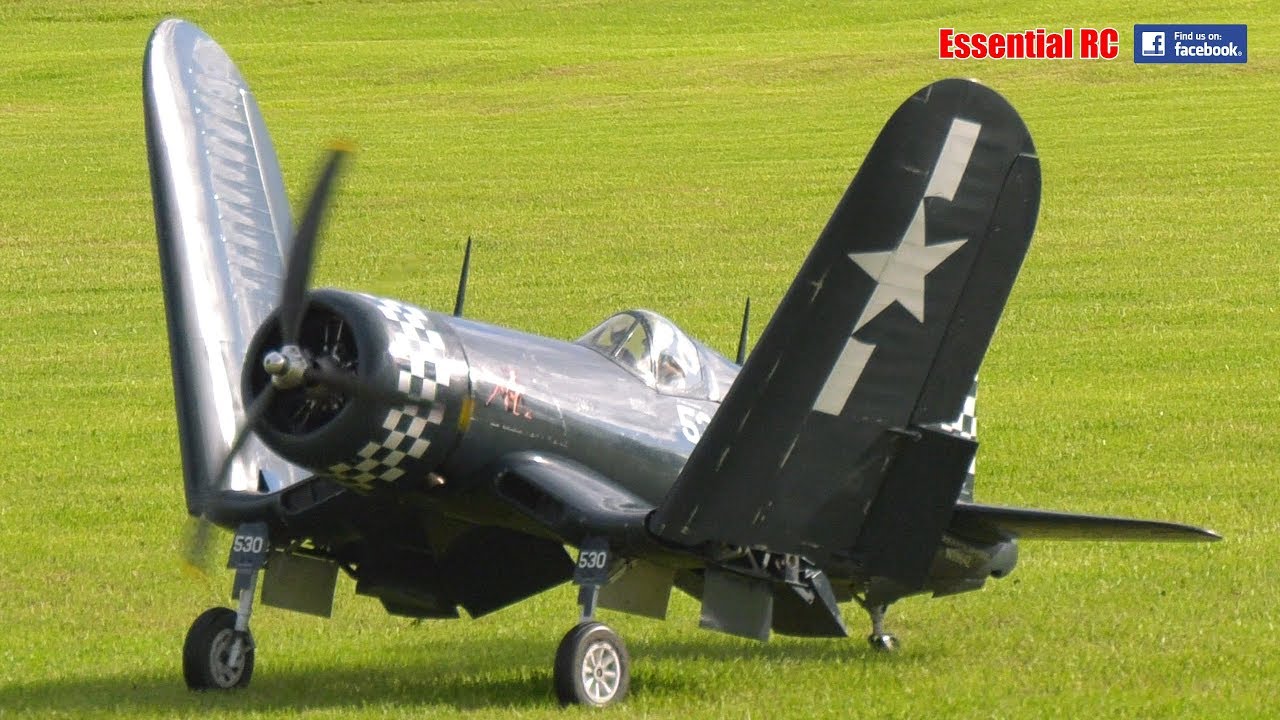GIANT SCALE RC MOKI RADIALS: F4U-1D Corsair (FOLDING WINGS) and P-47 Razorback (CARF Models)