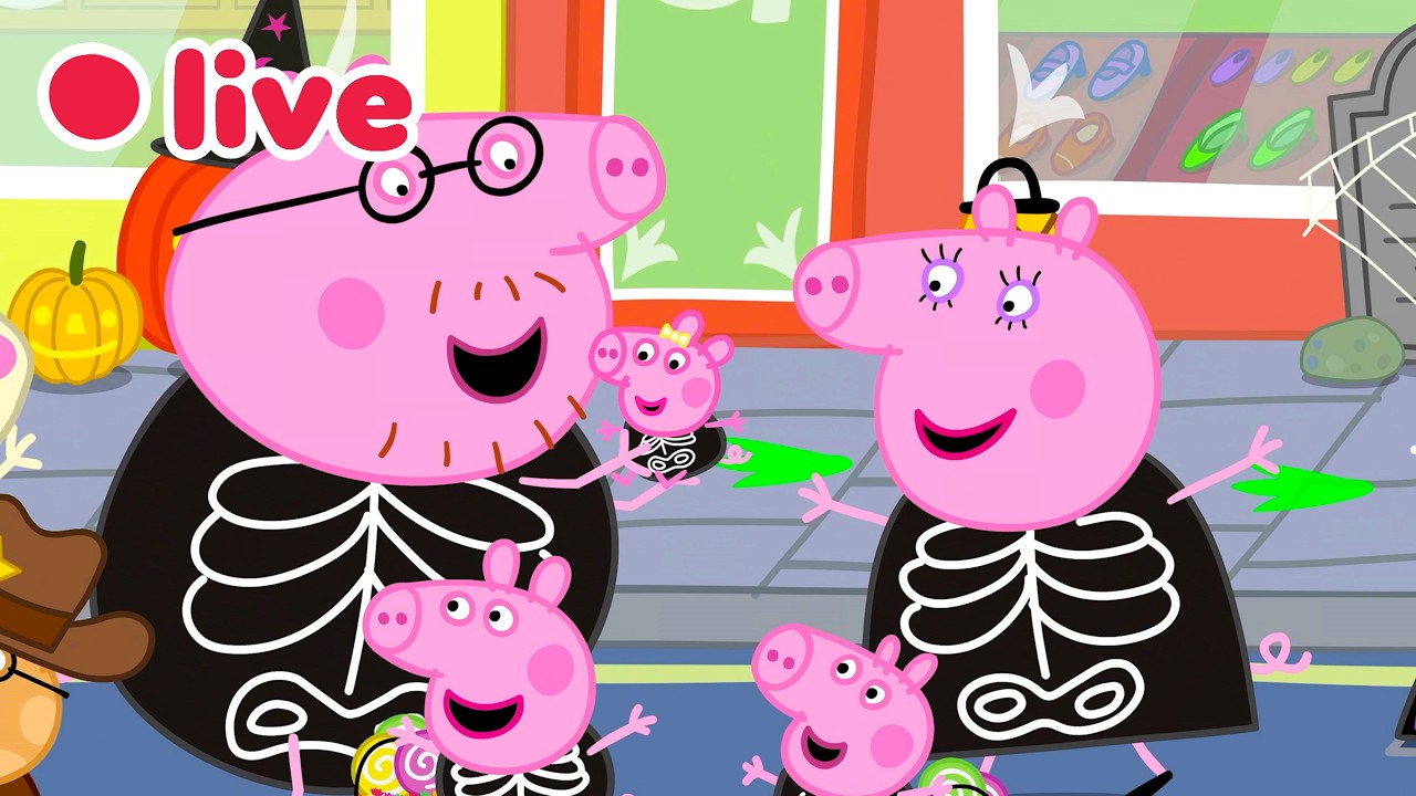 🔴 LIVE: Peppa Pig at HALLOWEEN! 👻 Peppa & Baby Evie&rsquo;s Spookiest Adventures 🎃 | FULL Episodes | 4K