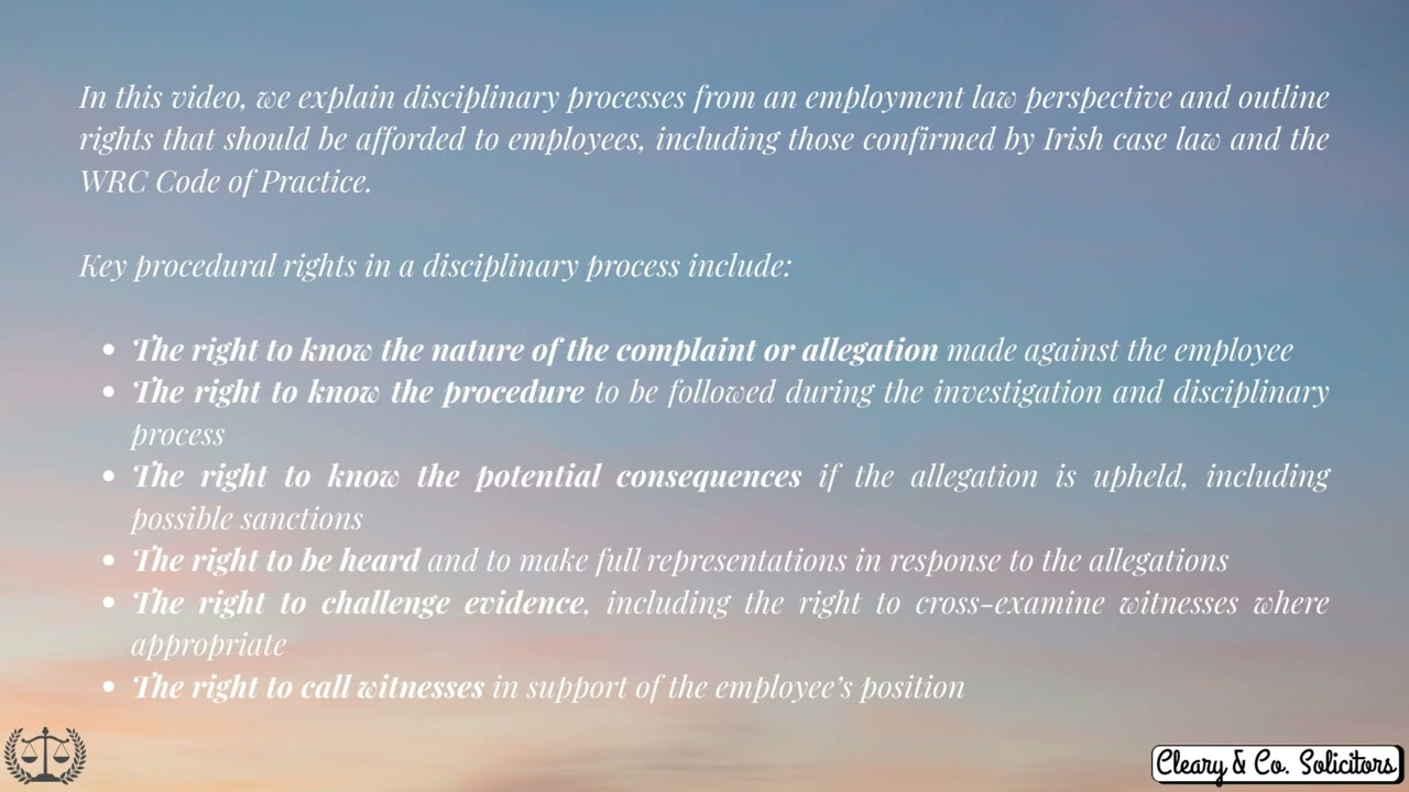 Disciplinary Meetings - Employment Law - Cleary & Co. Solicitors