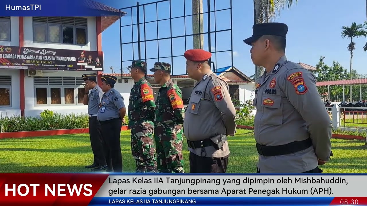 BERSINERGI DENGAN TNI-POLRI, LAPAS KELAS IIA TANJUNGPINANG LAKSANAKAN PENGGELEDAHAN GABUNGAN