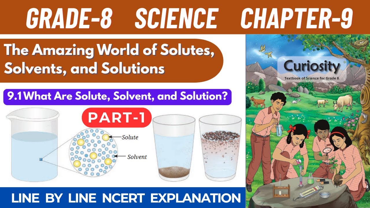 Grade 8 Science Curiosity Chapter 9 The Amazing World of Solutes Solvents and Solutions | Part 1